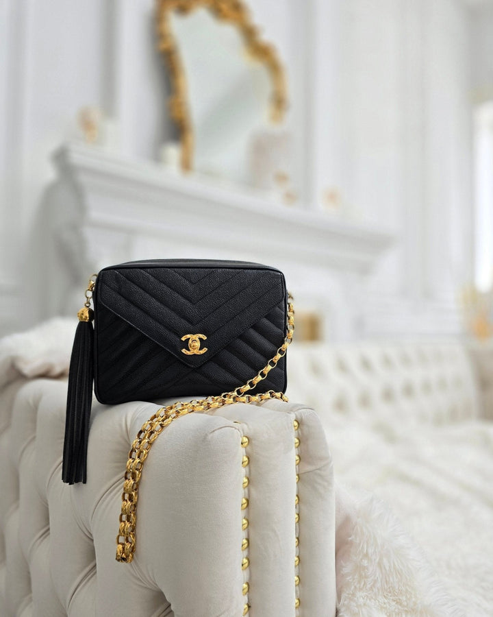 Chanel Chevron Caviar Bijoux Camera Flap Bag Chanel Chevron Caviar Bijoux Camera Flap Bag Chevron Caviar Bijoux Camera Flap Bag Forgotten Luxuries Forgotten Luxuries