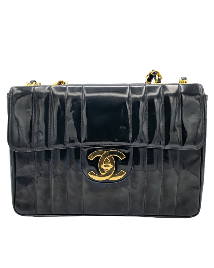 Chanel Mademoiselle Patent Vertical Quilt Flap Forgotten Luxuries