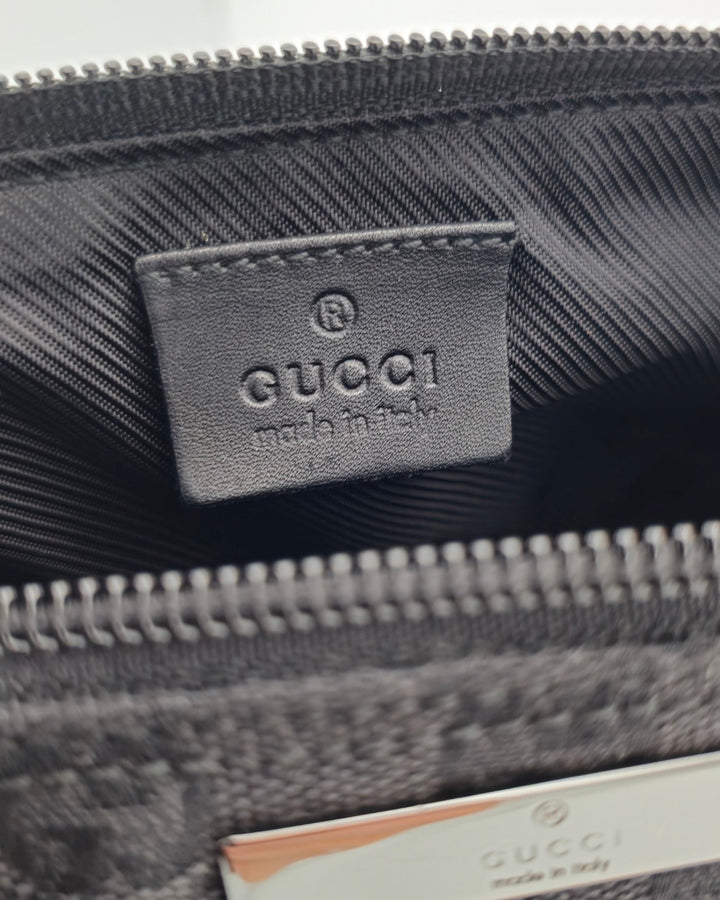 Gucci Monogram Boat Pochette - Black Forgotten Luxuries