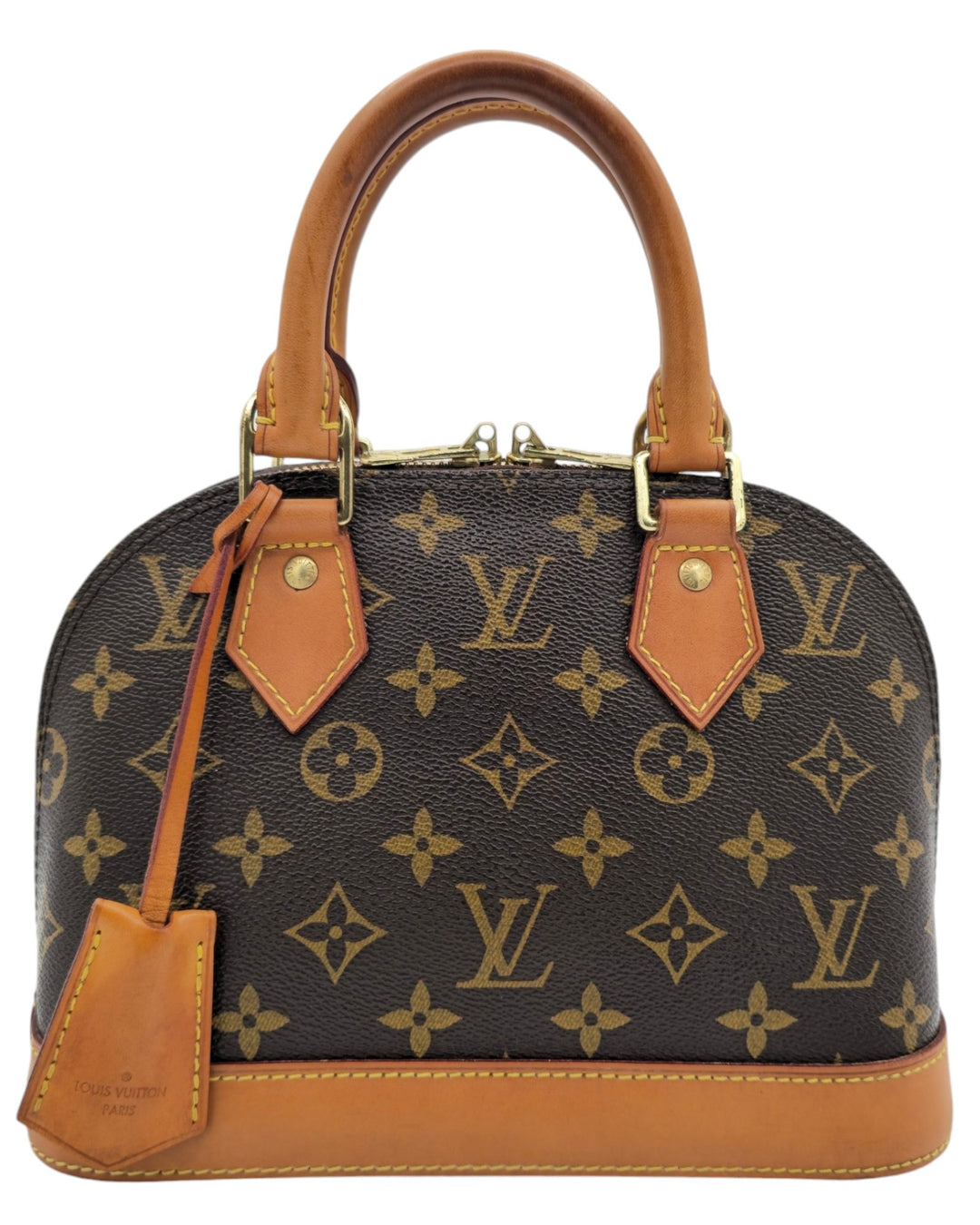 Louis Vuitton Alma BB Classic Monogram with Strap authentic preowned Louis Vuitton Alma BB in the Classic Monogram with key lock and strap Forgotten Luxuries